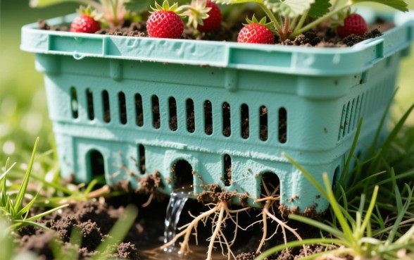 种草莓的筐下面是否要弄个小洞口子吗，盆栽草莓底部为什么要打孔