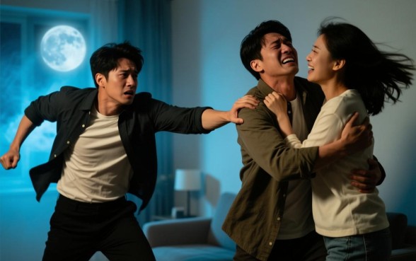 梦见被人追打是什么意思，梦见一男的追打两口子自己被打下？