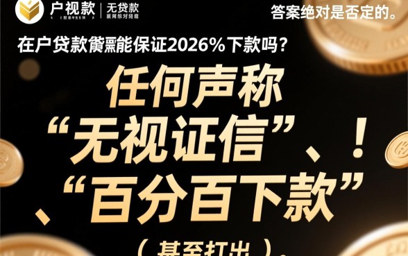 黑户贷款真的能保证2026%下款吗，黑户贷款口子在哪里