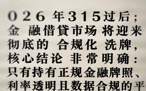 2026年315过后下款口子