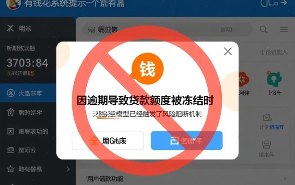 有钱花逾期说冻结贷款额度什么意思，还能恢复吗