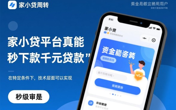 家小贷平台真的能秒下款千元贷款吗，申请条件是什么