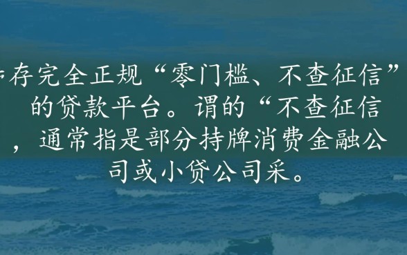 不用查征信的小额贷款平台有哪些呢，2026最新正规口子有哪些