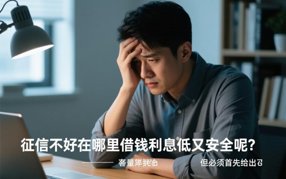 征信不好在哪里借钱利息低又安全呢，征信不好怎么借钱利息低？