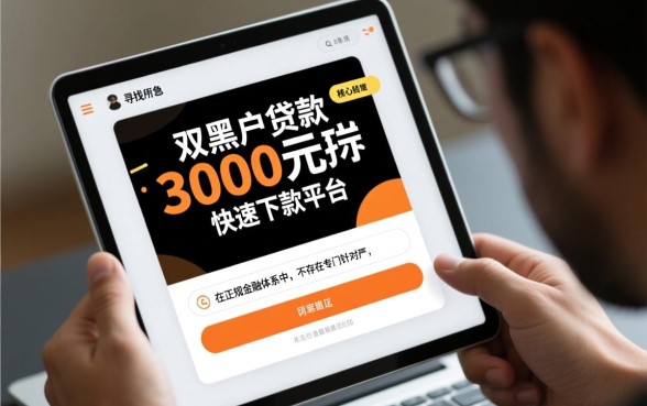 双黑户贷款3000元快速下款平台怎么借，哪里可以不用审核秒下款？
