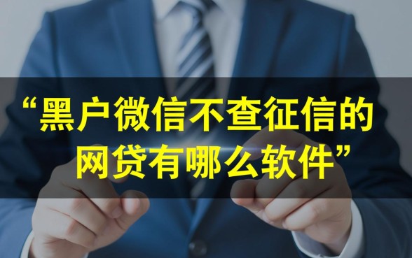 黑户微信不查征信网贷有哪些，2026最新口子有哪些