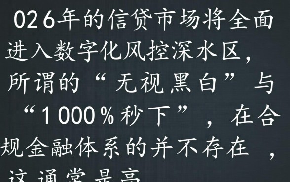 2026无视黑白100%秒下网贷是真的吗，2026无视黑白秒下口子有哪些