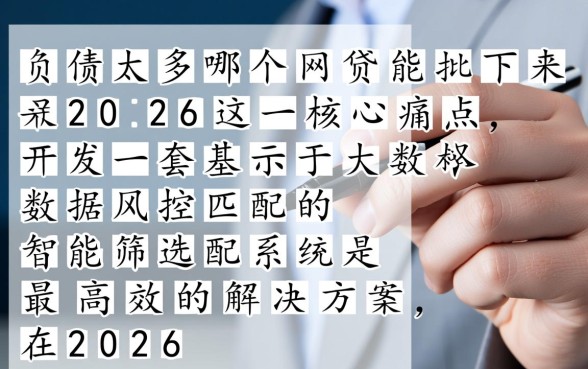 负债太多哪个网贷能批下来2026，高负债必下款的口子有哪些