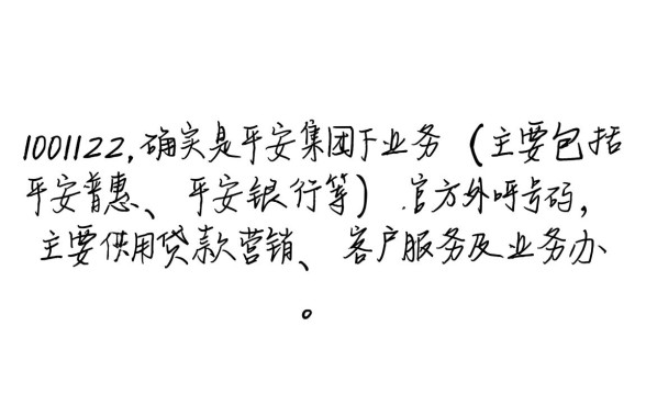 10101122是平安贷款电联吗，这个号码打过来是催收吗？