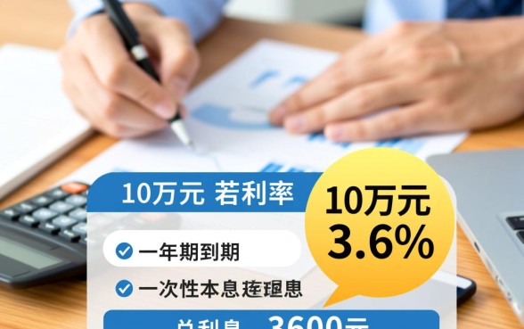 年利率3.6贷款10万利息是多少，利息计算公式是什么？