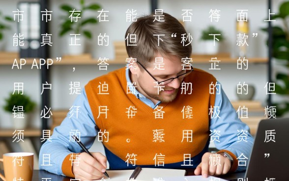 市面上有能秒下款的app吗，正规借贷软件哪个靠谱好下款