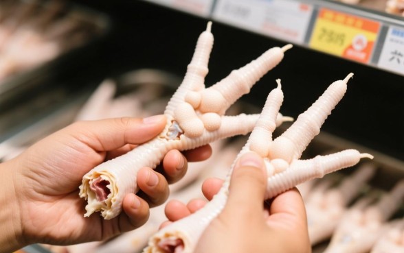 买的鸡爪子为啥爪子下边有个口子呢，鸡爪下面有个洞能吃吗