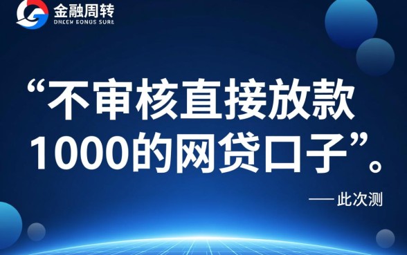 不审核直接放款1000的网贷口子有哪些，怎么申请秒下款