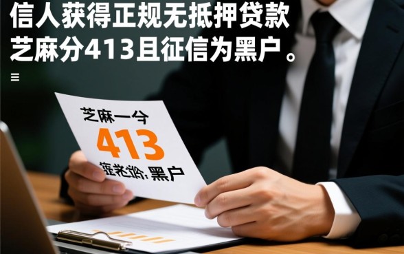 黑户芝麻分413有那种网贷，怎么借才能秒下款？