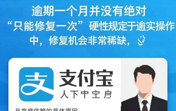 支付宝逾期一个月只能修复一次吗，逾期后怎么快速恢复征信？