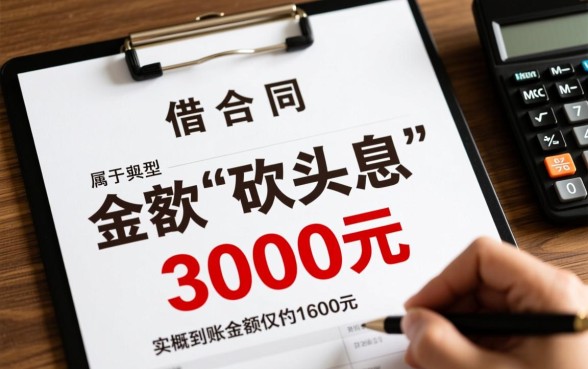 网贷借3000到账1600怎么回事，这种砍头息合法吗？