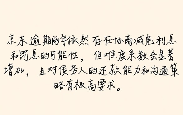 京东逾期两年还能协商减免利息吗，怎么谈？