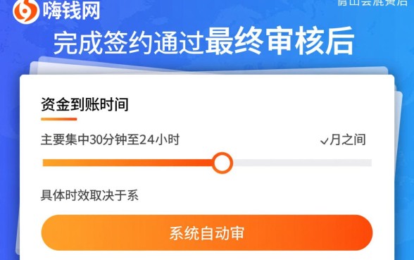 在嗨钱网签约后多久可以期待到款，嗨钱网审核通过多久放款