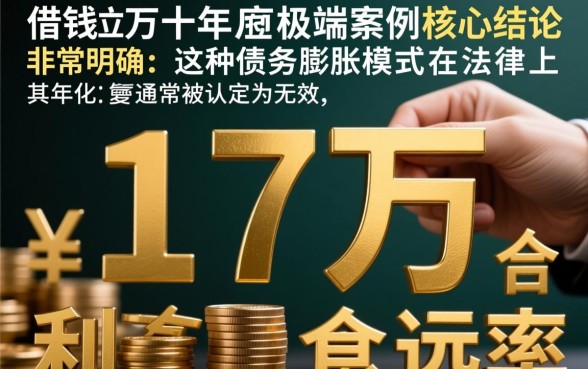 私人借钱3万十年翻了17万，这利息受法律保护吗？