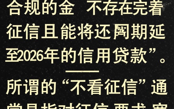 什么贷款不看征信2026年还款？黑户能申请的贷款口子