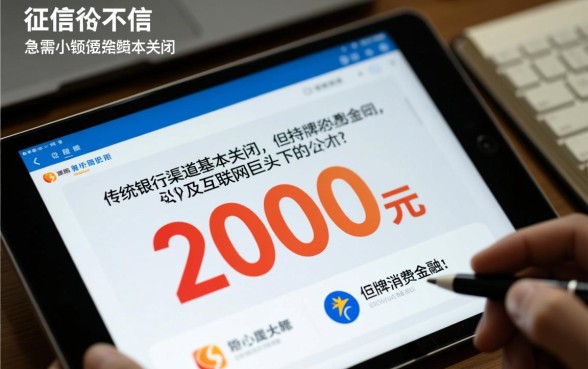 急用两千征信不好哪里借，征信黑有什么借钱口子？