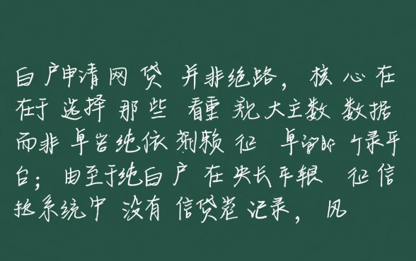 纯白户能做网贷的口子有哪些，2026容易下款不用查征信的平台