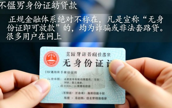 不需要身份证的贷款到底能不能贷
