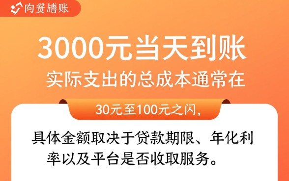 小额贷款3000当天到账多少钱，利息具体怎么算？