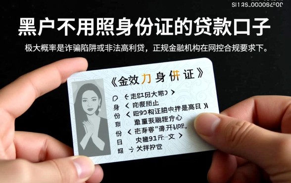 黑户不用照身份证的贷款口子