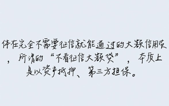 什么贷款不看征信能下大额，正规平台有哪些