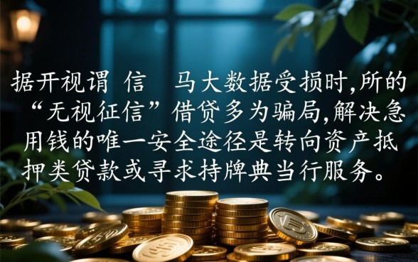 无视征信大数据稀烂急用钱哪里借，大数据花了有什么口子