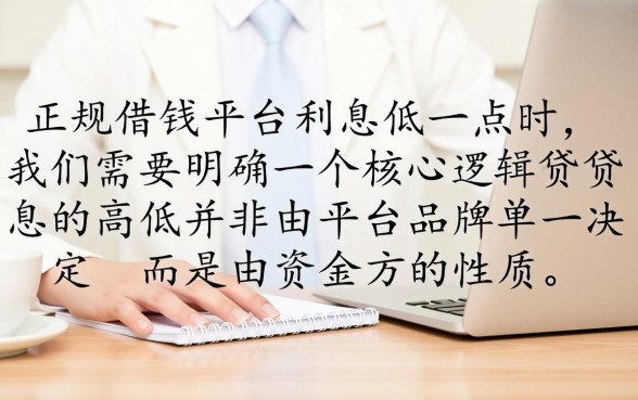 哪个正规借钱平台利息低一点，哪个平台借钱利息最低