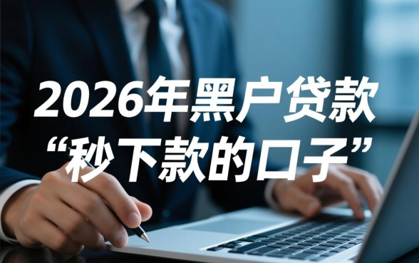 2026年黑户贷款秒下款口子在哪里，真的能下款吗？