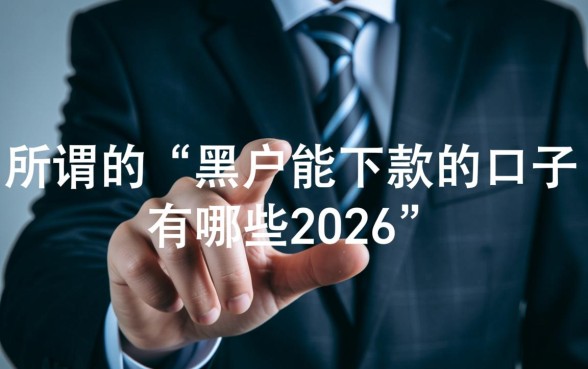 黑户能下款的口子有哪些2026