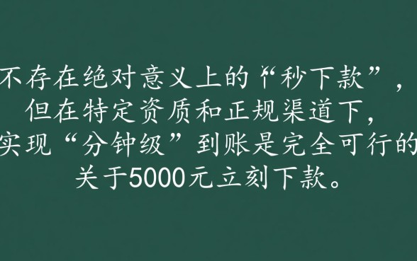 5000元立刻下款的口子有没有，哪里可以申请5000秒下款