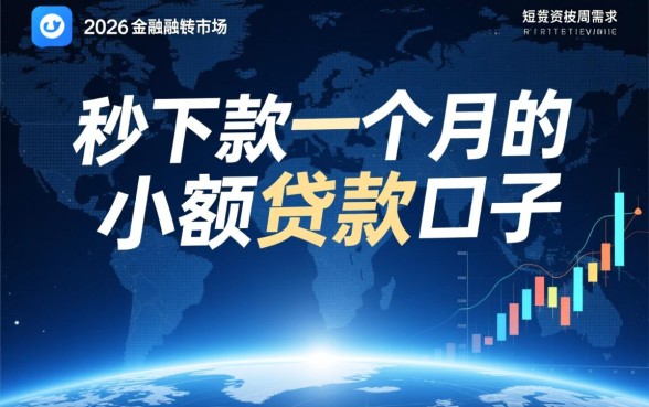 秒下款一个月的小额贷款口子有哪些？哪里可以借到？