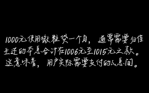 微粒贷借一千块钱一个月还多少，借一千一天利息多少？