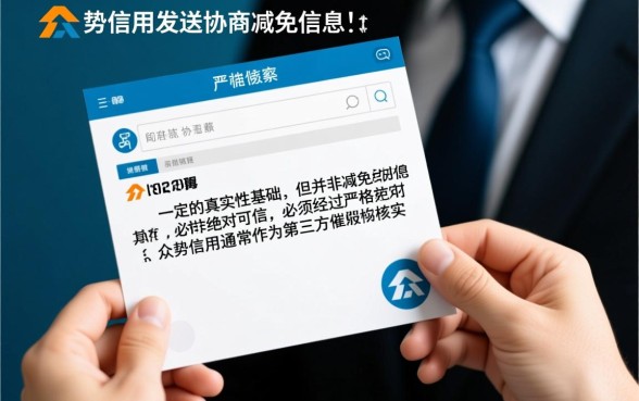 众势信用发信息协商减免真实吗，众势信用发的减免信息能信吗