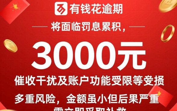 百度有钱花借了3千逾期会怎样，会上征信黑名单吗？