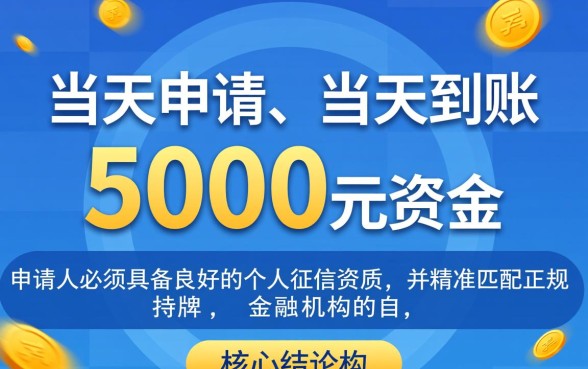 当天就能下款5000的口子有哪些，哪个容易通过不用审核？