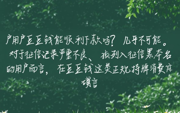 黑户用户在豆豆钱能顺利下款吗，黑户申请豆豆钱通过率高吗