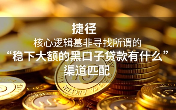 稳下大额的黑口子贷款有什么