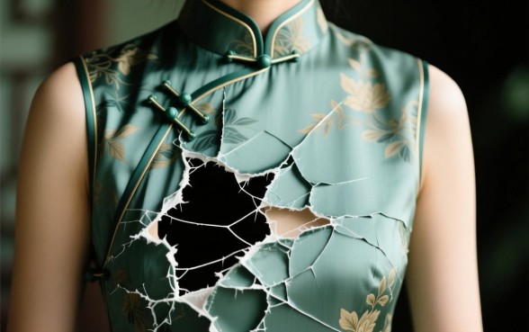 旗袍破大口子怎么补救下来的