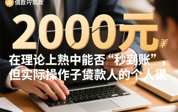 借款2000元马上放款可以吗，急需2000元怎么申请秒到账？
