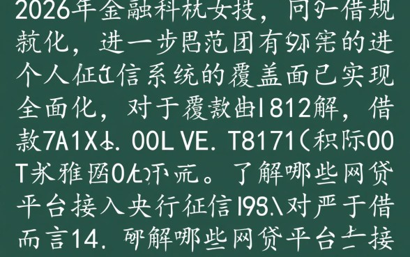 2026年哪些网贷上征信了呢，2026年网贷上征信平台名单