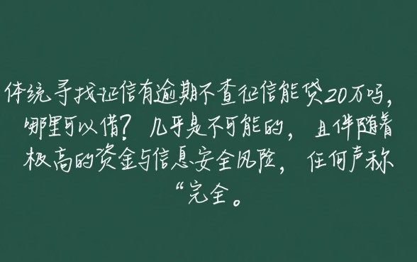 征信有逾期不查征信能贷20万吗，哪里可以借？