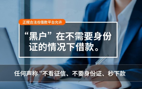 黑户有什么借款平台不要身份证，黑户贷款不要身份证能下款吗