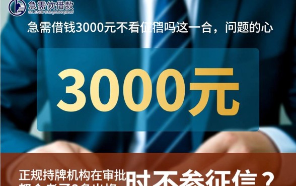 急需借钱3000元不看征信吗，哪里有不看征信的网贷平台