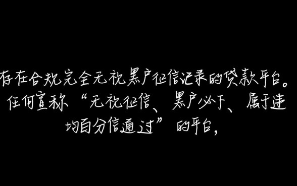 哪个平台贷款无视黑户征信记录，2026黑户贷款容易下款吗