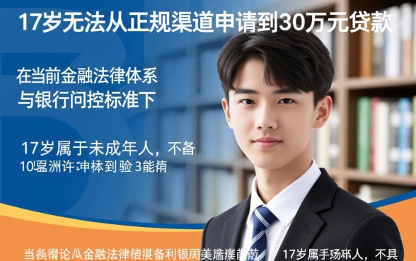 17岁未成年怎么贷款30万，哪里能借到钱？